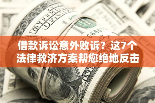 武汉借款诉讼意外败诉？这7个法律救济方案帮您绝地反击！