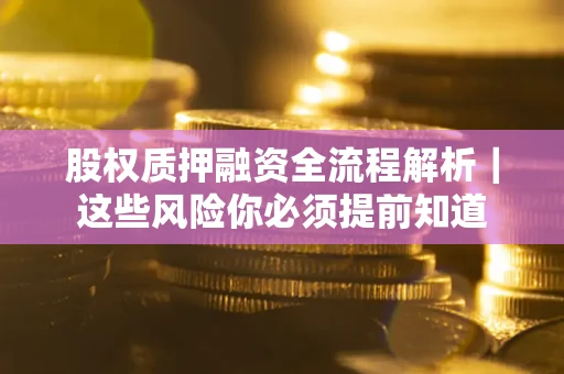 武汉股权质押融资全流程解析｜这些风险你必须提前知道