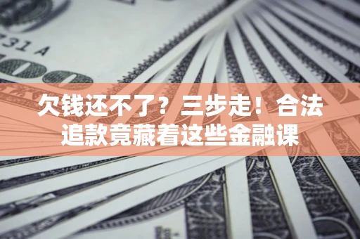 武汉欠钱还不了？三步走！合法追款竟藏着这些金融课