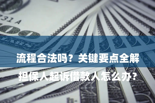 武汉

担保人起诉借款人怎么办？流程合法吗？关键要点全解析